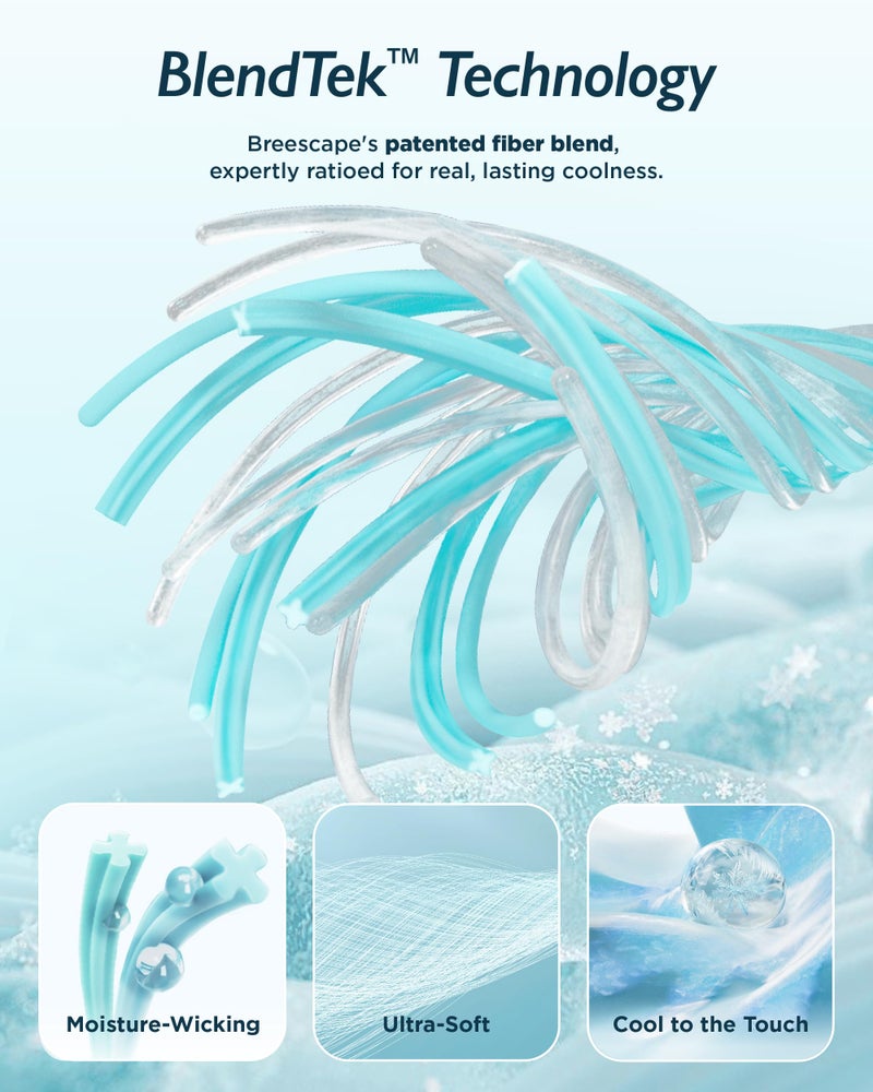 Breescape Cooling Pillow Cases Standard/Queen Size - BlendTek Dry & Cool Technology for Hot Sleepers and Night Sweats, Soft & Smooth Pillowcases for Hair & Skin Care, Set of 2, 20"" x 30"", Mint Green - Image 4
